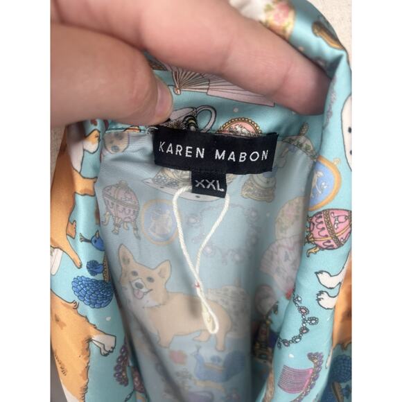 Karen Mabon Corgi Royalty Short Sleeve Pajamas Satin Set XXL NWOT - Picture 5 of 7
